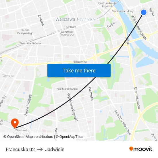 Francuska to Jadwisin map