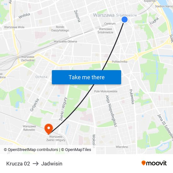 Krucza to Jadwisin map