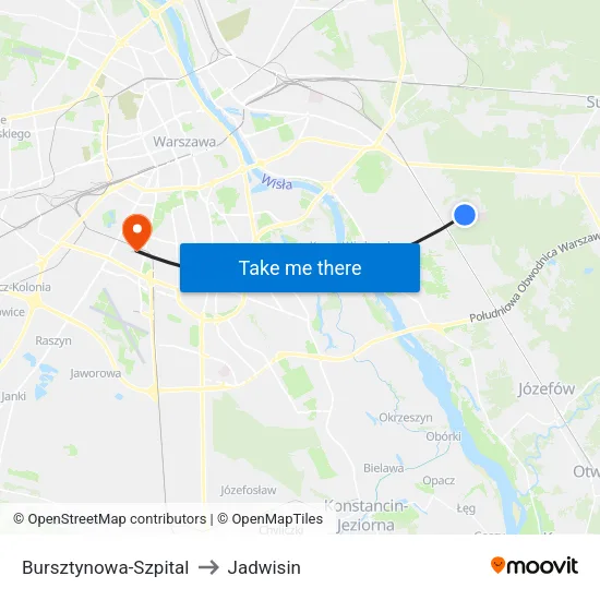 Bursztynowa - Szpital to Jadwisin map