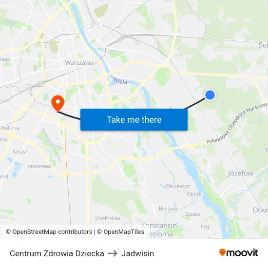 Centrum Zdrowia Dziecka to Jadwisin map