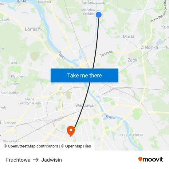 Frachtowa to Jadwisin map