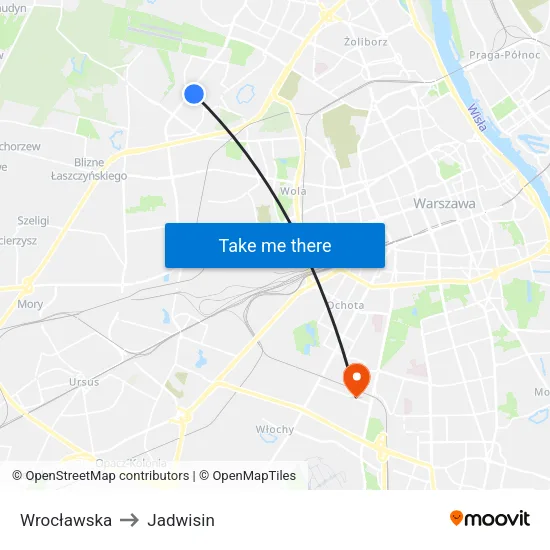 Wrocławska to Jadwisin map