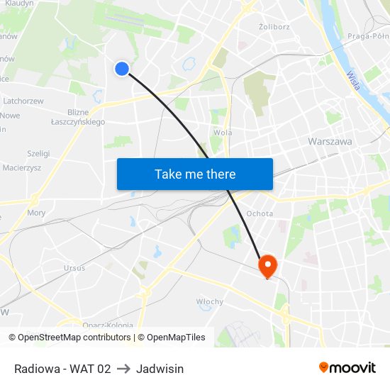 Radiowa - WAT 02 to Jadwisin map