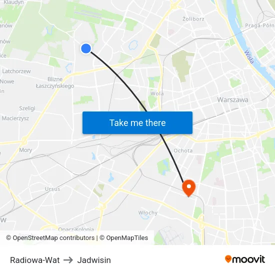 Radiowa - WAT to Jadwisin map