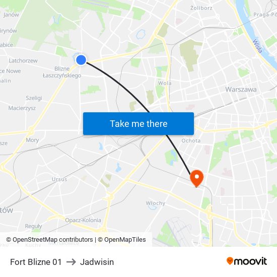 Fort Blizne 01 to Jadwisin map