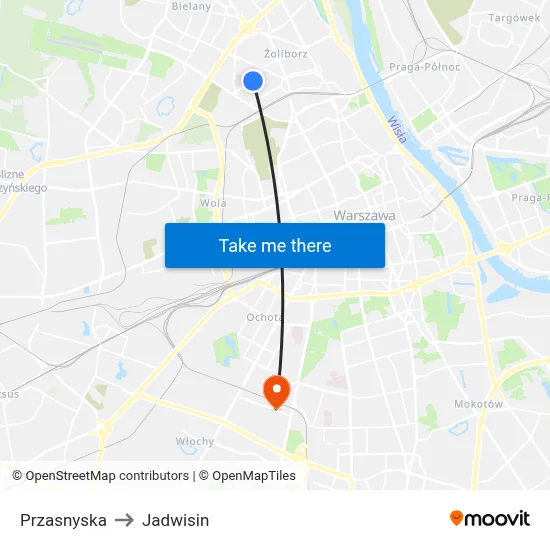 Przasnyska to Jadwisin map