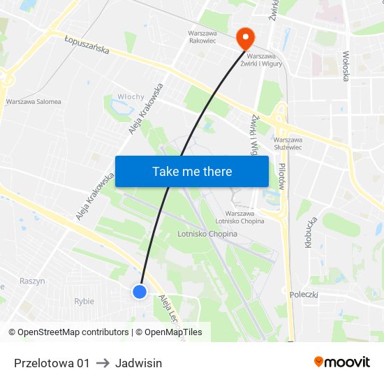 Przelotowa to Jadwisin map