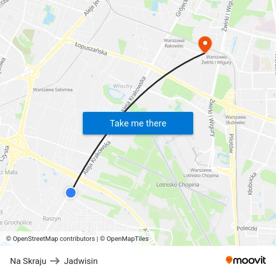 Na Skraju to Jadwisin map