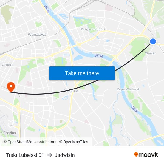 Trakt Lubelski to Jadwisin map