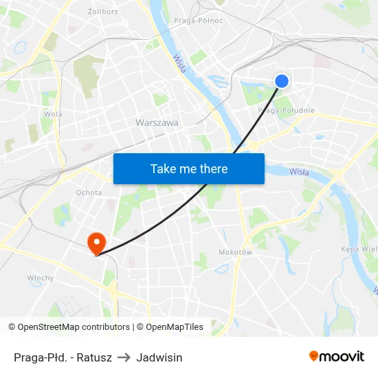 Praga-Płd. - Ratusz to Jadwisin map