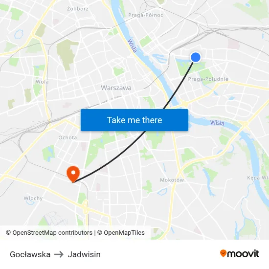 Gocławska to Jadwisin map