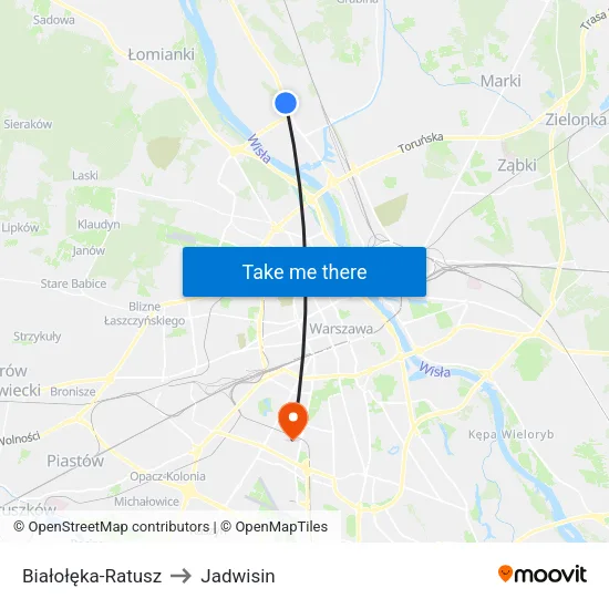Białołęka - Ratusz to Jadwisin map