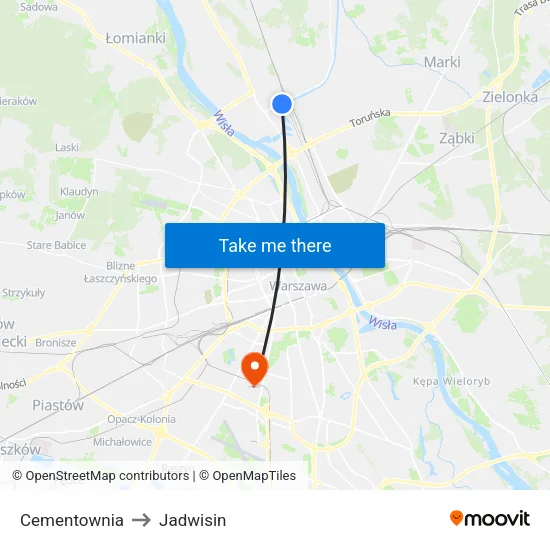 Cementownia to Jadwisin map