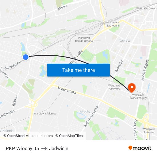 PKP Włochy 05 to Jadwisin map