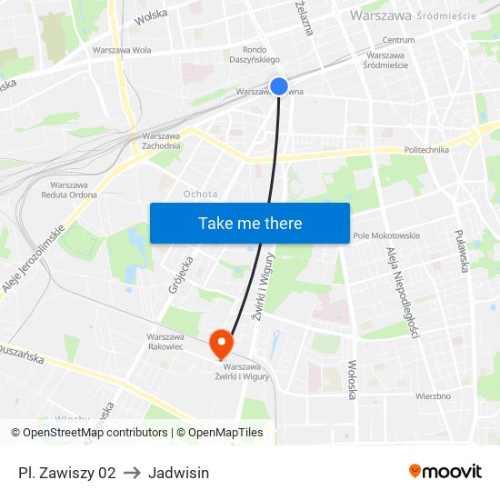 Pl. Zawiszy 02 to Jadwisin map