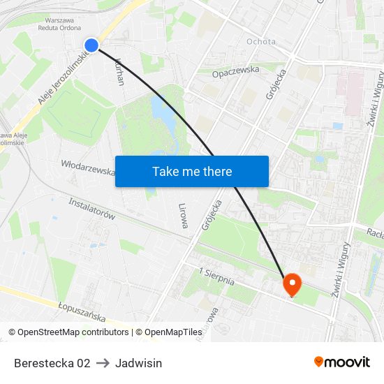 Berestecka to Jadwisin map