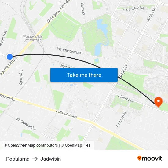 Popularna to Jadwisin map
