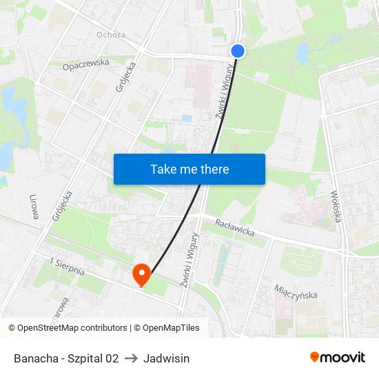 Banacha - Szpital 02 to Jadwisin map