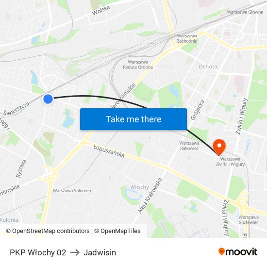 PKP Włochy 02 to Jadwisin map