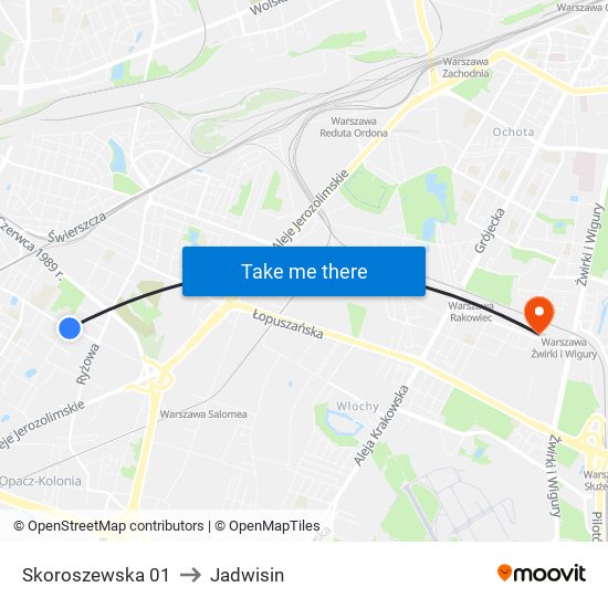 Skoroszewska 01 to Jadwisin map