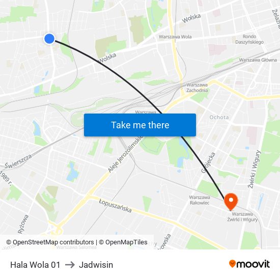 Hala Wola 01 to Jadwisin map