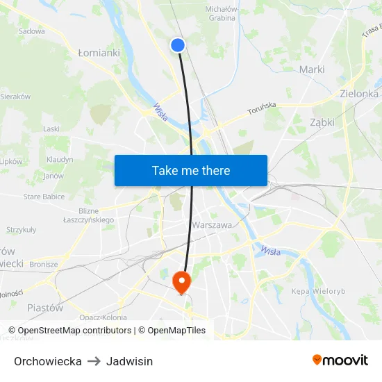 Orchowiecka to Jadwisin map