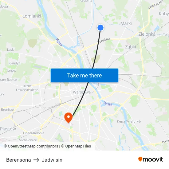 Berensona to Jadwisin map