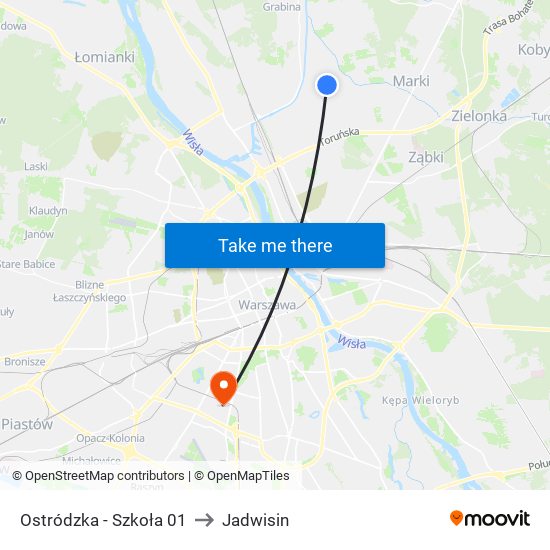 Ostródzka - Szkoła 01 to Jadwisin map