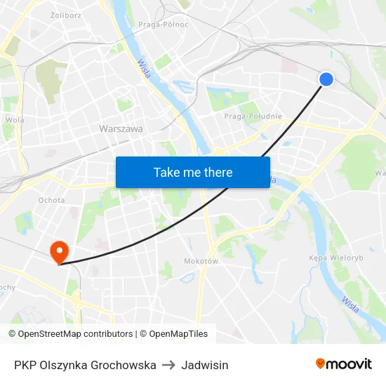 PKP Olszynka Grochowska to Jadwisin map