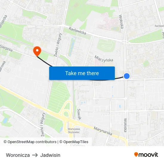 Woronicza to Jadwisin map