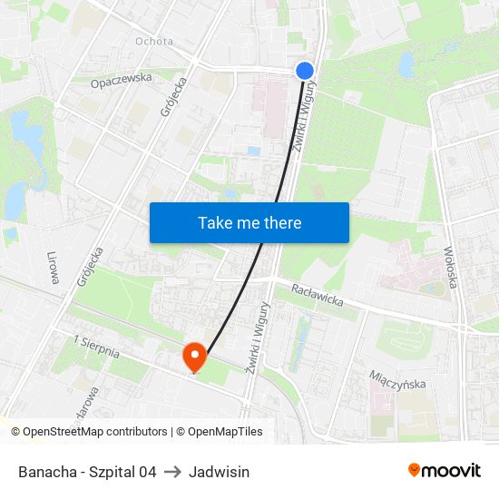 Banacha - Szpital 04 to Jadwisin map