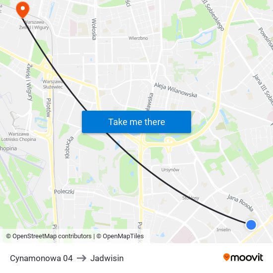 Cynamonowa 04 to Jadwisin map