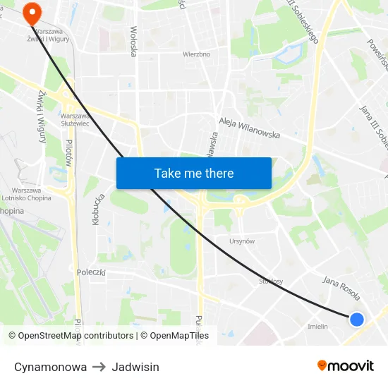 Cynamonowa to Jadwisin map