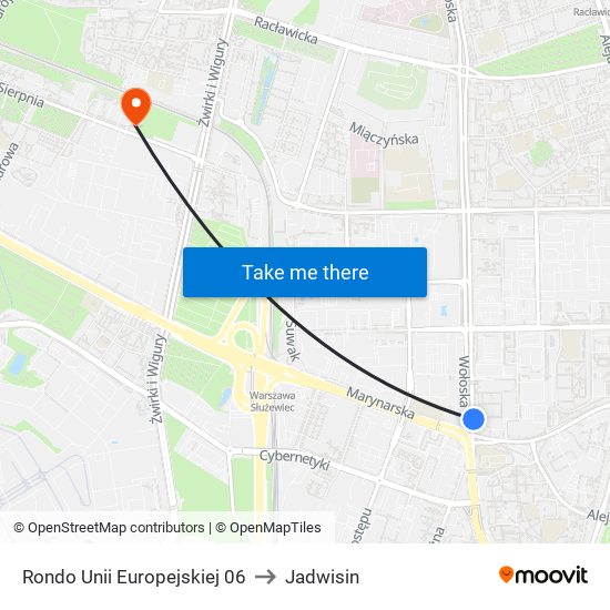 Rondo Unii Europejskiej 06 to Jadwisin map