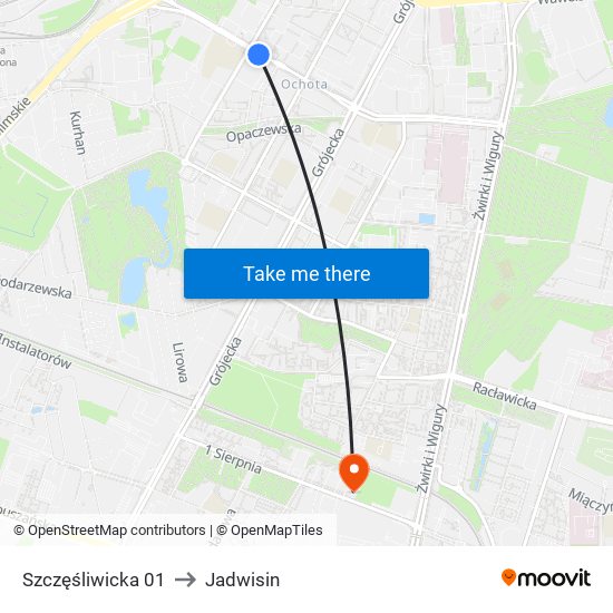 Szczęśliwicka 01 to Jadwisin map