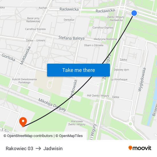 Rakowiec 03 to Jadwisin map