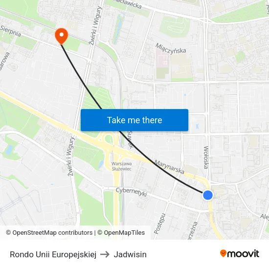 Rondo Unii Europejskiej to Jadwisin map