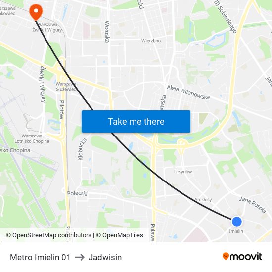 Metro Imielin 01 to Jadwisin map