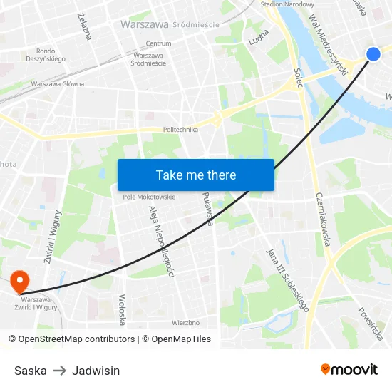 Saska to Jadwisin map