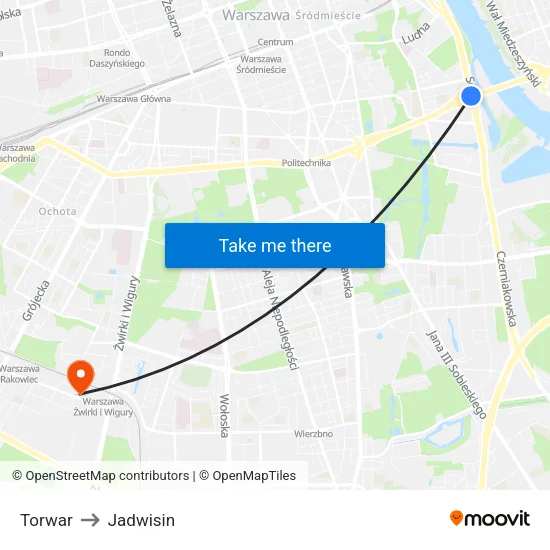 Torwar to Jadwisin map