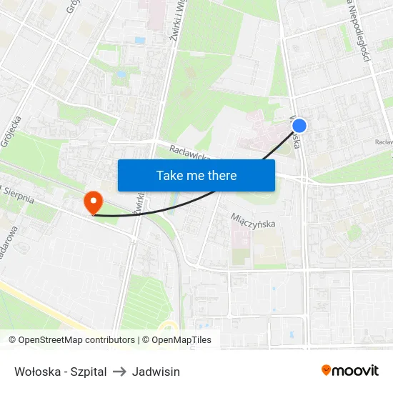 Wołoska - Szpital to Jadwisin map
