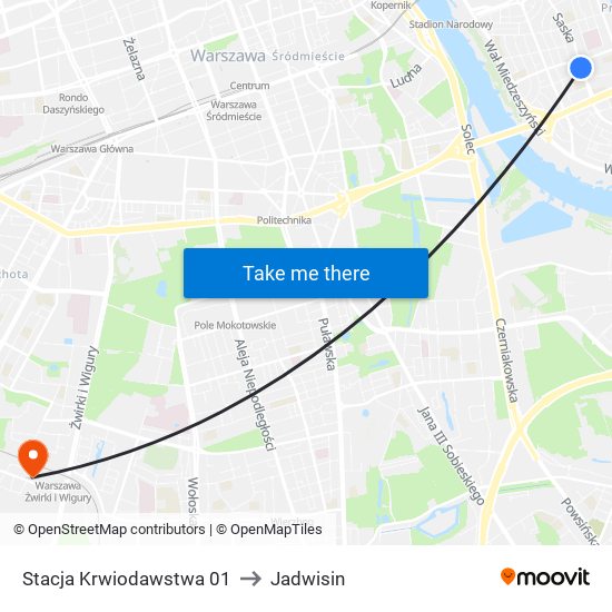 Stacja Krwiodawstwa 01 to Jadwisin map