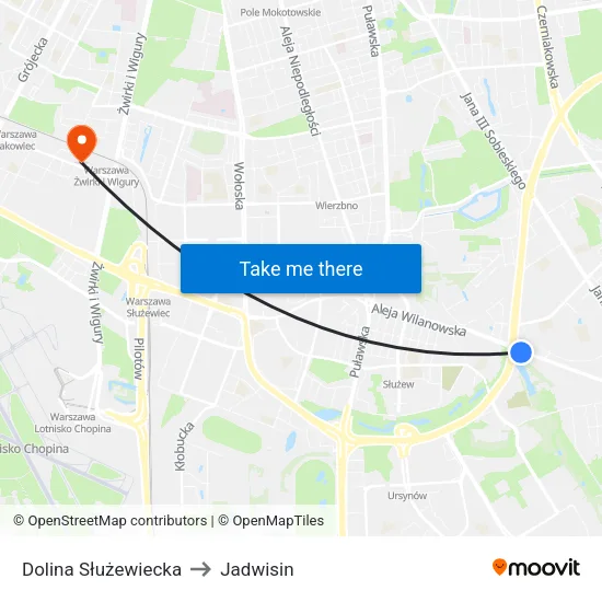 Dolina Służewiecka to Jadwisin map
