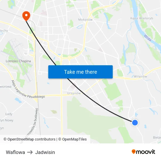 Waflowa to Jadwisin map
