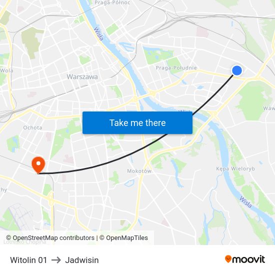 Witolin to Jadwisin map