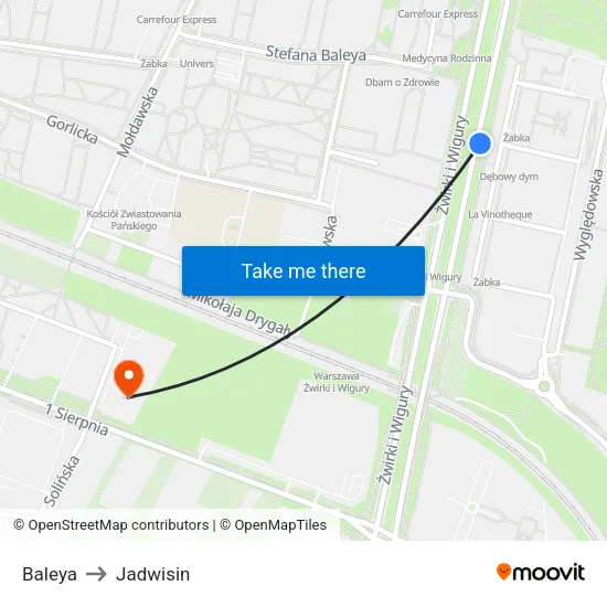 Baleya to Jadwisin map