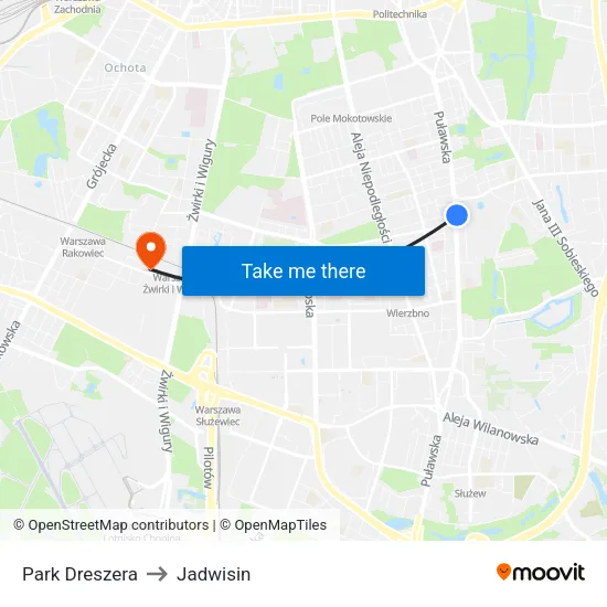 Park Dreszera to Jadwisin map