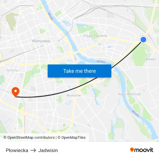 Płowiecka to Jadwisin map