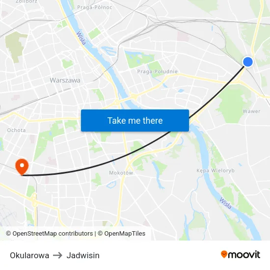 Okularowa to Jadwisin map