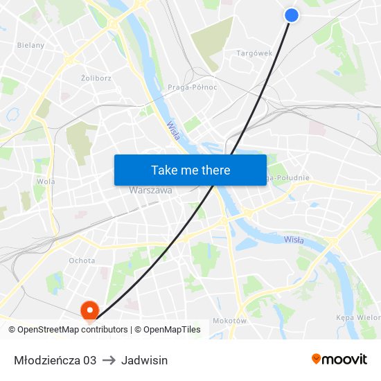 Młodzieńcza 03 to Jadwisin map